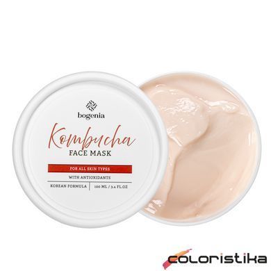 Маска для шкіри обличчя заспокійлива Bogenia Kombucha Face Mask з комбучею та антиоксидатами 100 мл