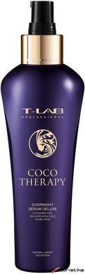 Сироватка для реконструкції волосся T-LAB Professional Coco Therapy Overnight Serum Deluxe, 150 ml