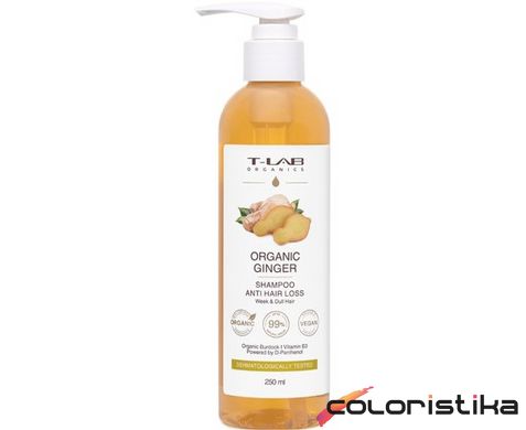 Шампунь для ослабленого та тьмяного волосся T-Lab Professional  Organic Ginger Anti-Hair Loss Shampoo 250 мл