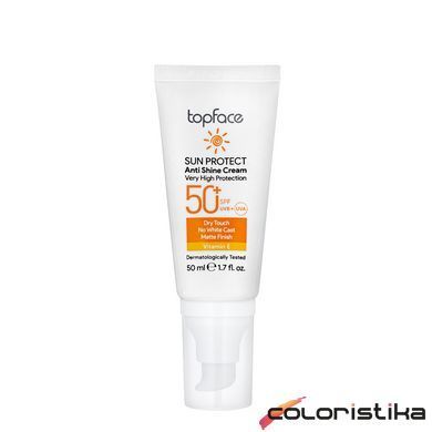 Сонцезахисний крем для обличчя матувальний topface SPF 50+ 50 мл (РТ806.002)