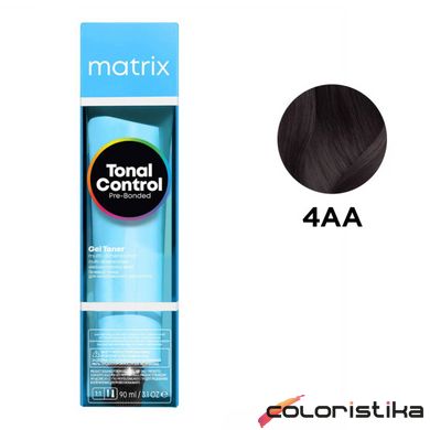 Гелевий тонер на кислотній основі Matrix Pre-Bonded Tonal Control 4AA Шатен глибокий попелястий для сивини Power Cools 90 мл