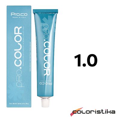 Фарба для волосся Pro.Co Pro.Color 1.0 чорний 100 мл