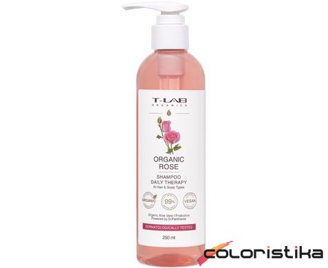 Шампунь для щоденного догляду за будь-яким типом волосся T-Lab Professional Organic Rose Daily Therapy Shampoo 250 мл