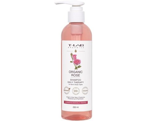 Шампунь для ежедневного ухода за любым типом волос T-Lab Professional  Organic Rose Daily Therapy Shampoo 250 мл