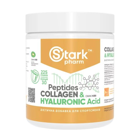 Пептиды коллагена Stark Pharm Collagen Peptides & Hyaluronic Acid - 225g Kiwi (Ківі)