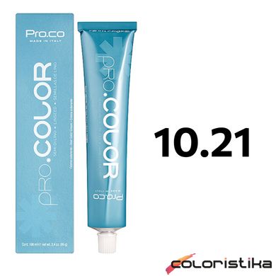 Краска для волос Pro.Co Pro.Color 10.21 блондин экстра светлый фиолетовый пепельный 100 мл