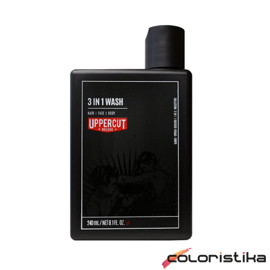 Мужской шампунь для волос, тела и лица 3 в 1 Uppercut Deluxe 3 in 1 Wash 240 мл