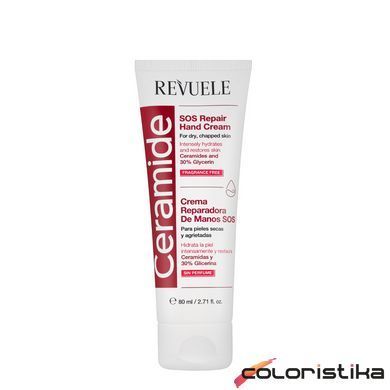 Крем для рук восстанавливающий Revuele Ceramide SOS Repair Hand Cream с керамидами, 80 мл