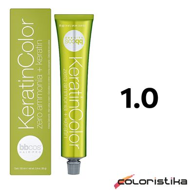 Безаммиачная краска для волос BBcos Keratin Color 1.0 черная 100 мл