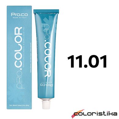 Краска для волос Pro.Co Pro.Color 11.01 блондин очень светлый натуральный пепельный 100 мл