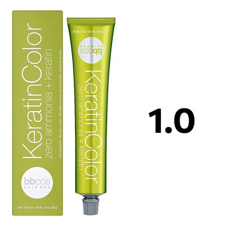 Безаммиачная краска для волос BBcos Keratin Color 1.0 черная 100 мл