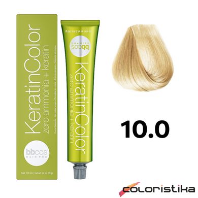 Безаммиачная краска для волос BBcos Keratin Color 10.0 платиновый блондин 100 мл