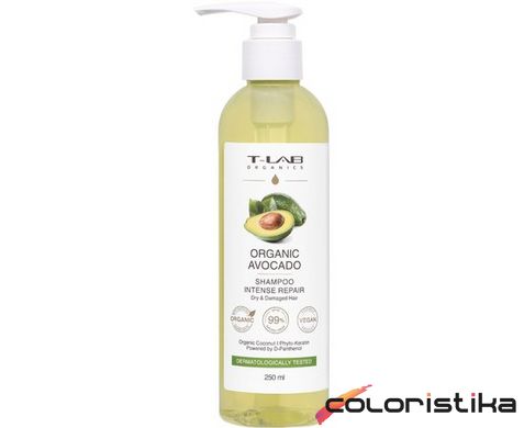 Шампунь для сухого та пошкодженного волосся T-Lab Professional  Organic Avocado Shampoo  250 мл