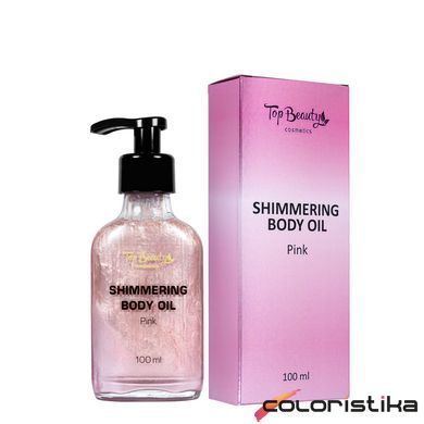 Суха олія для тіла з шимером Top Beauty Shimmering Body Oil 100 мл, Pink/Рожевий шиммер