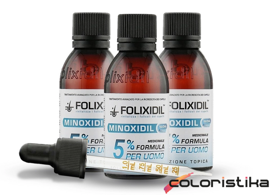Набір Folixidil миноксидил 5% 60 мл проти випадіння волосся 3 х 60 мл