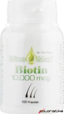 Биотин витамины для волос MinoMax Biotin 10 000 мкг, 100 капсул