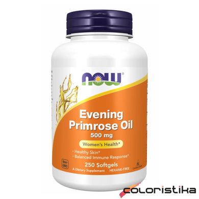 Олія вечірньої примули Now Foods Evening Primrose 500mg - 250 sgels