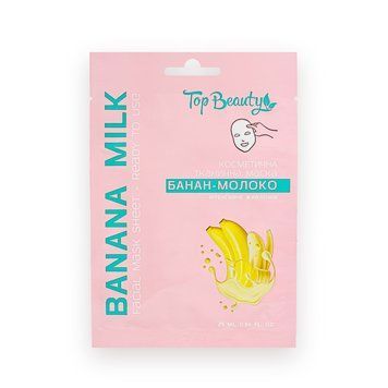 Тканинна маска для шкіри обличчя поживна Top Beauty Banana Milk, 25 мл