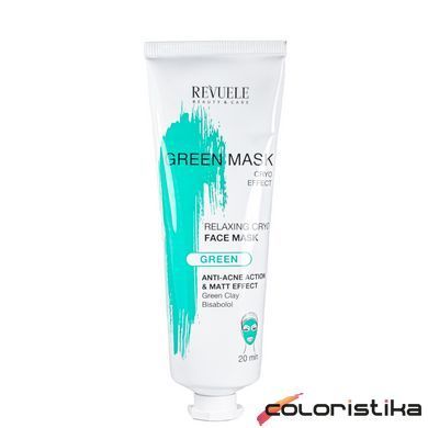 Маска для обличчя від акне Revuele Anti-Acne Green Face Mask Cryo Effect 80 мл