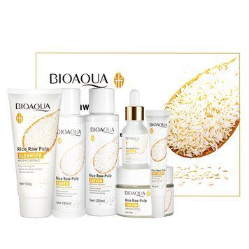 Подарочный набор уходовой косметики для лица Bioaqua Rice Raw Pulp Set 6 в 1