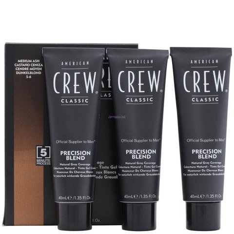 Камуфляж сивини American Crew (рівень 4-5) Precision Blend Medium 3х40 мл