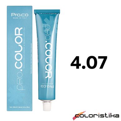 Краска для волос Pro.Co Pro.Color 4.07 каштановый натуральный табачный 100 мл