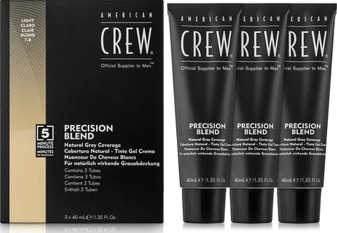 Камуфляж сивини American Crew (рівень 7-8) Precision Blend Light 3х40 мл