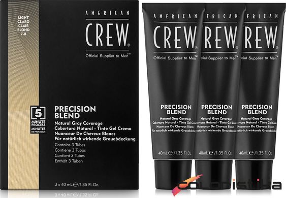 Камуфляж сивини American Crew (рівень 7-8) Precision Blend Light 3х40 мл