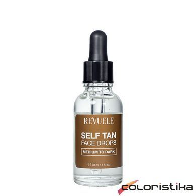 Автозагар для лица темный Revuele Salf Tan Face Drop Medium to Dark, 30 мл