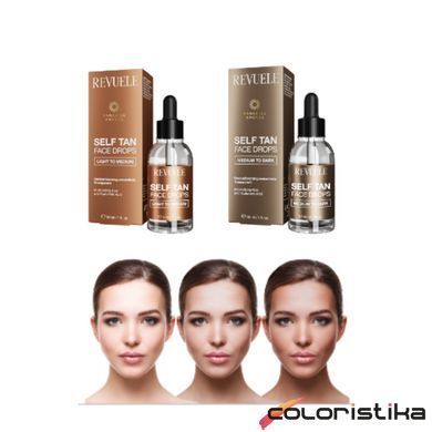 Автозагар для лица темный Revuele Salf Tan Face Drop Medium to Dark, 30 мл