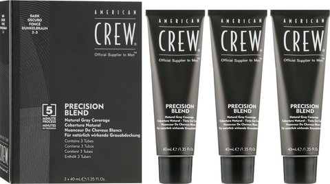 Камуфляж сивини American Crew (рівень 2-3) Dark Precision Blend Dark 3х40 мл