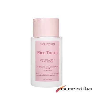Тонер для обличчя для підтримки мікробіома шкіри Hollyskin Rice Touch Centella&Hyaluronic Acid 200 мл