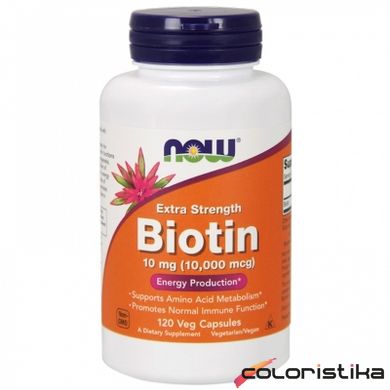 Биотин витамины для волос Now Foods Biotin 10000 мкг 120 капсул