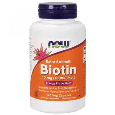 Биотин витамины для волос Now Foods Biotin 10000 мкг 120 капсул