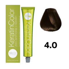 Безаміачна фарба для волосся BBcos Keratin Color 4.0 каштановий натуральний 100 мл