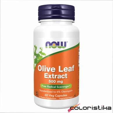 Экстракт оливковых листьев Now Foods Olive Leaf Extract 500 mg - 60 veg caps