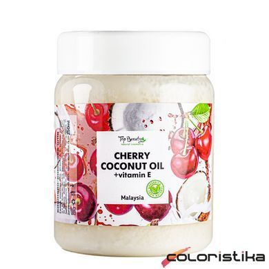 Масло для тела и волос кокосовое Top Beauty с витамином Е и ароматом вишни 250 мл