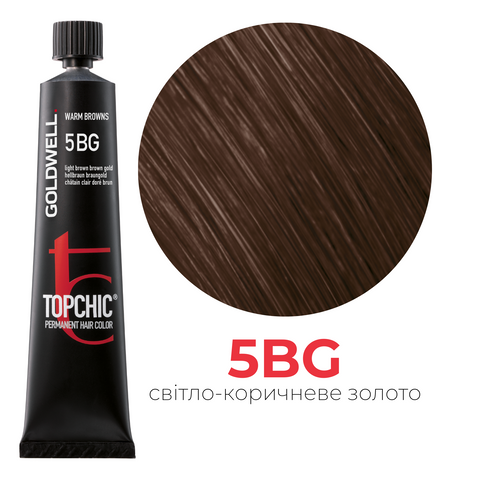 Професійна фарба для волосся Goldwell Topchic 60 мл 5BG світлий коричневий коричневе золото