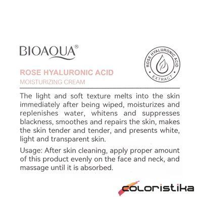 Зволожуючий крем для обличчя Bioaqua Rose Hyaluronic Acid з гіалуроновою кислотою 50 г (BQY42613)