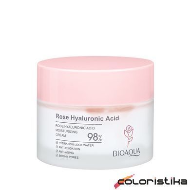 Зволожуючий крем для обличчя Bioaqua Rose Hyaluronic Acid з гіалуроновою кислотою 50 г (BQY42613)