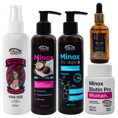 Комплекс для роста, восстановления и ухода за волосами Minox Intense Set