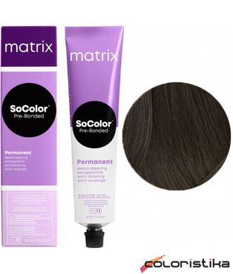 Фарба для волосся Matrix SoColor Pre-Bonded Permanent Extra Coverage 504NJ шатен натуральний нефритовий 90 мл