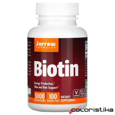 Біотин Jarrow Formulas Biotin 5000 мкг, 100 капсул