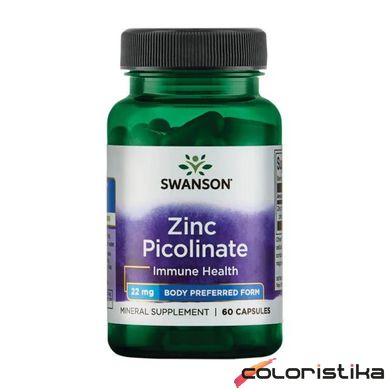 Цинк піколінат Swanson Zinc Picolinate 22 мг - 60 капсул