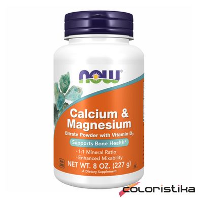 Вітаміни цитрат кальцію та магнію Now Foods Calcium Magnesium Citrate Powder - 227 g