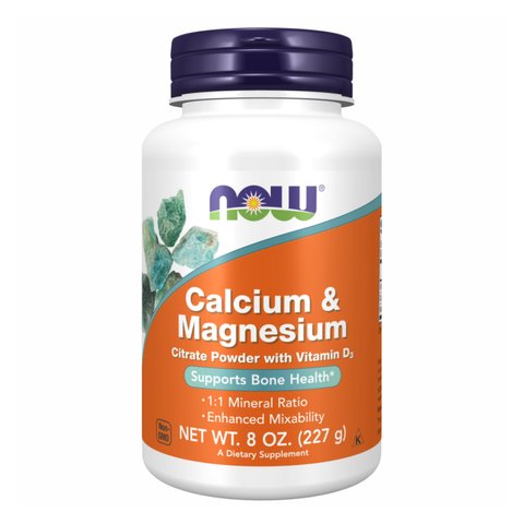 Витамины цитрат кальция и магния Now Foods Calcium Magnesium Citrate Powder - 227 g