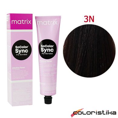 Безаміачна фарба для волосся Matrix SoColor Sync Pre-Bonded Alkaline 3N Темний шатен натуральний 90 мл