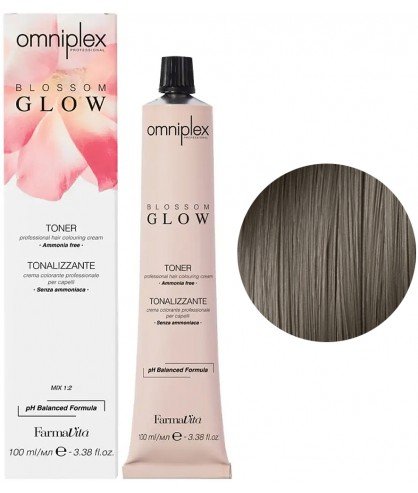 Безаммиачная краска для волос FarmaVita Omniplex Blossom Glow Toner 100 мл 6.12 Темный блондин пепельно-перламутровый