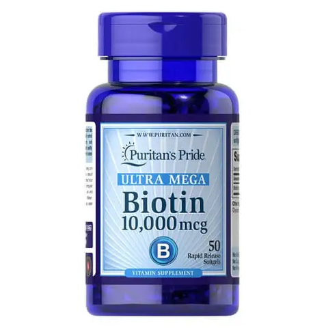 Биотин витамины для волос Puritan's Pride Biotin 10 000 мкг 50 капсул