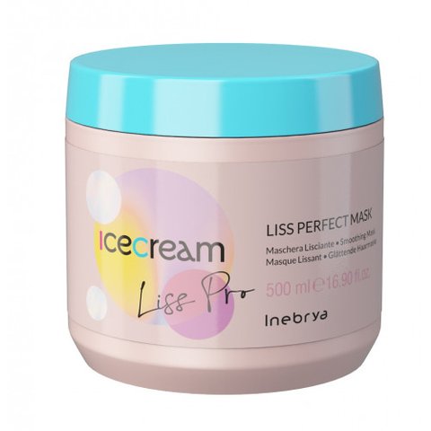 Маска разглаживающая для жестких и пушистых волос Inebrya Ice Cream Liss Perfect Mask 500 мл